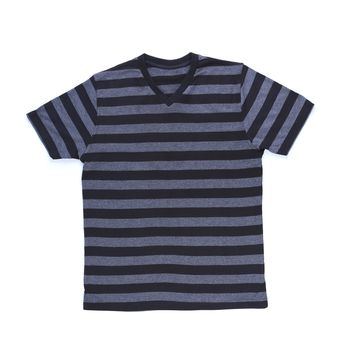 Men's striped T-shirt with clipping path on the white background