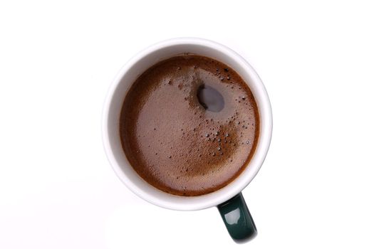 Top coffee foam on a white background