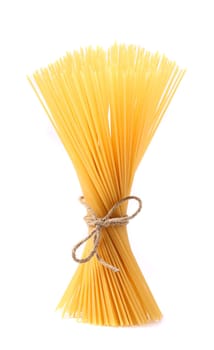 Close up of Spaghetti isolated on white background.