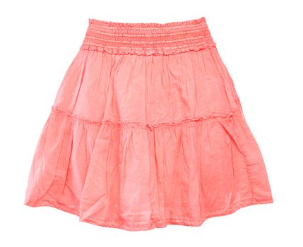 A pink skirt for girl, isolated on a white background