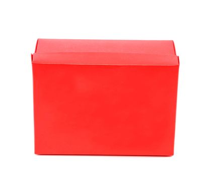 A red shoe box isolated on a white background