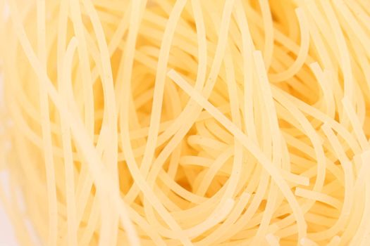 A background of pasta capelli d angelo close-up.