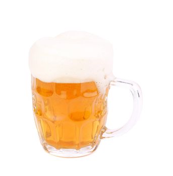 Frosty glass of light beer with clipping path