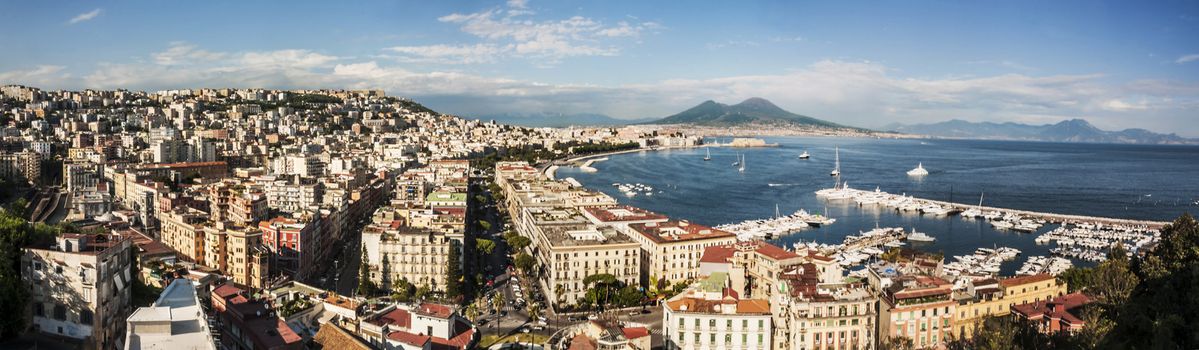 panoramic view of the city of Naples, Italy