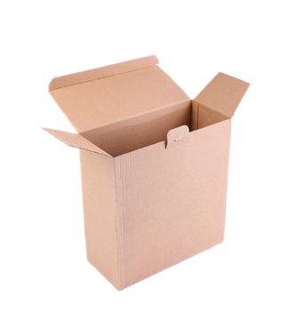 Empty cardboard box isolated on the white background