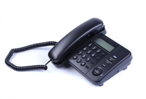 One landline phone on a white background