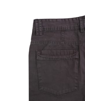 black jeans back pocket isolated on the white background