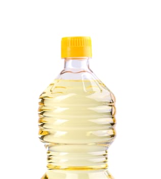 Top bottle of oil, isolated on white