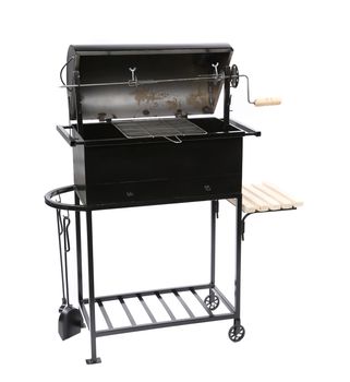 new black barbecue with a cover over