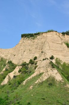 Melnik Sand Pyramids, formed by erosion caused by wind and rainfalls