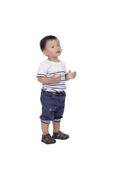 one years old Smart boy standing