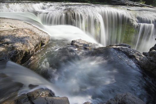 Lower Lewis River Falls in Gifford Pinchot National Forest Washington State Closeup