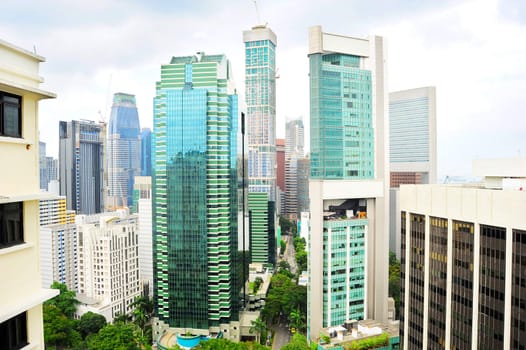 Singapore downtown. View from unusual viewing point