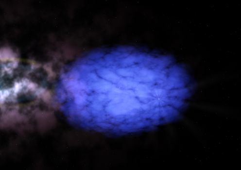 Star field in space and a gas congestion