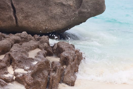 Rising tide on a sand beach, Similian Islands, Thailand