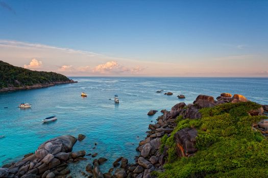 Sunrise over the Andaman Sea. Similan's island, Thailand