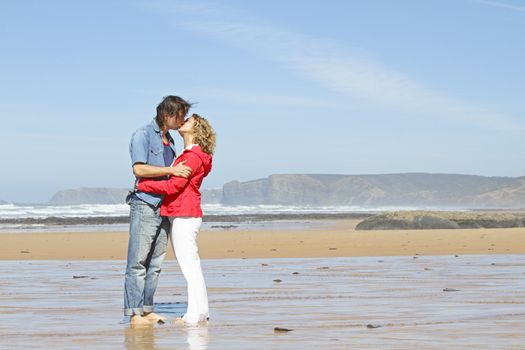 Couple in love at the beach
