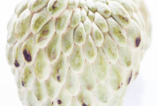 Close up peel texture of custard apple