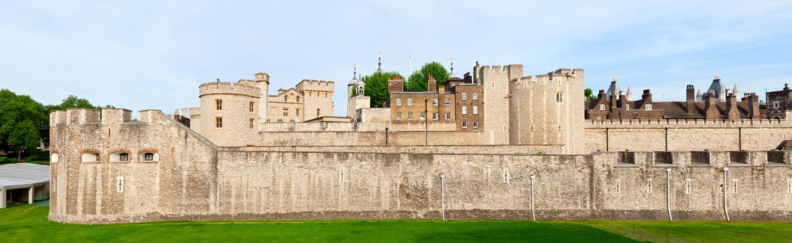 Panoramic view of the Tower of London in England