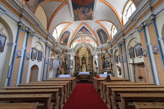 church interior of San Cassiano church, Alto Adige, Italy