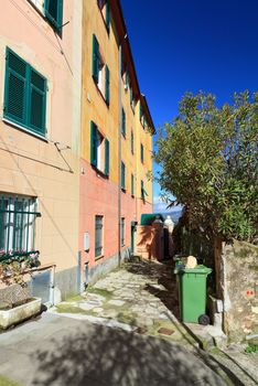 view in San Rocco di Camogli, small village in Liguria, Italy 