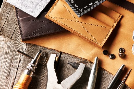 Leather crafting tools still life