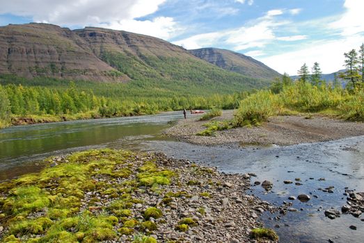 The end of the summer on the Putorana plateau. The valley of the river Mikchangda.