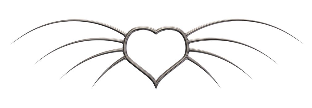 metal heart with prickle wings - 3d illustration