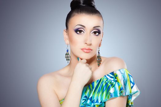 close up portrait of a pretty girl with accessories