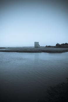 the Shannon estuary and Carrigafoyle castle at dusk