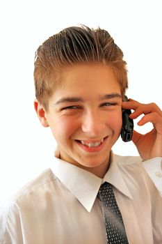 busines style boy on the white background