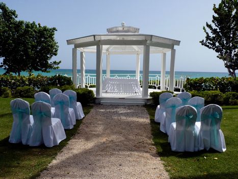 Tropical settings for a wedding on a beach, Bayahibe, Dominican Republic
