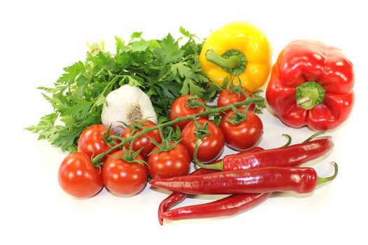 crisp Mediterranean vegetables on a light background