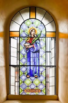 Stained glass depicting St. Lucy