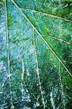 Closeup of detail of a landscape painting