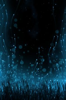 An image of a blue fireflies background