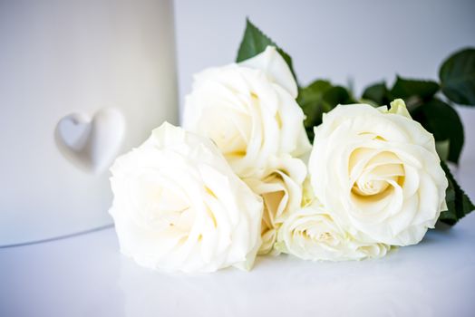 bouquet of beautiful and tenderly white roses