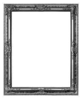 Silver frame on white background