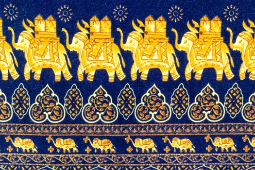 Close up elephant  decorative pattern batik fabric