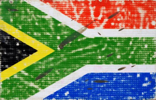 Grungy Flag Of South Africa Splattered With Dirt