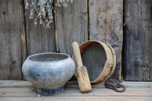 still life with pot for the stove