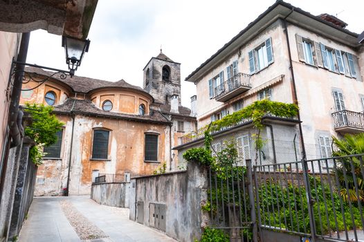 Typical street in the Italian town Domodossola