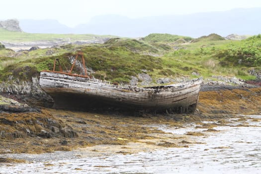 shipwreck at low tide