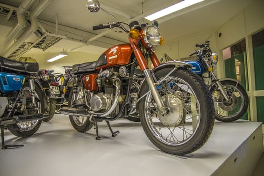 1969 Honda CB. Japan, Engine: 350, 2-cyl, TV, 42 hk, 5 gear. All the pictures are shot on Ed's motorcycle and Motor Museum in Ed, Sweden. Interesting museum, which is worth a visit.