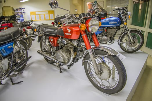 1969 Honda CB. Japan, Engine: 350, 2-cyl, TV, 42 hk, 5 gear. All the pictures are shot on Ed's motorcycle and Motor Museum in Ed, Sweden. Interesting museum, which is worth a visit.