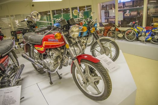 Honda CB 125 T, 1978. Japan, Engine: 124cc, 2-cyl, 4-stroke, OHC, 5-gear, kick start. All the pictures are shot on Ed's motorcycle and Motor Museum in Ed, Sweden. Interesting museum, which is worth a visit.