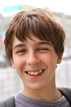 smiling young and happy boy portrait