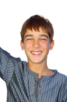 smiling teenager isolated on the white