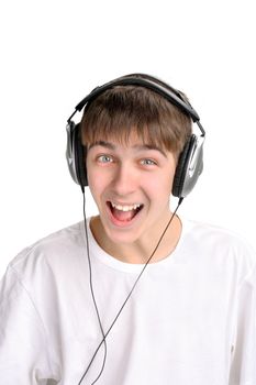 A young teenager Listening Music and singing