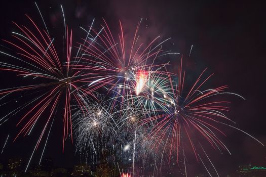 4th of July Independence Day 2013 Fireworks Display at Portland Oregon Downtown Waterfront